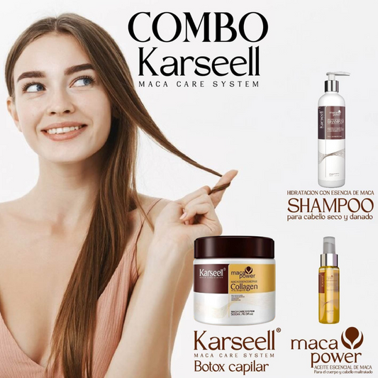 COMBO KARSEELL - 3 PRODUCTOS (Shampoo + Crema Capilar + Aceite de Argan) - ORIGINAL