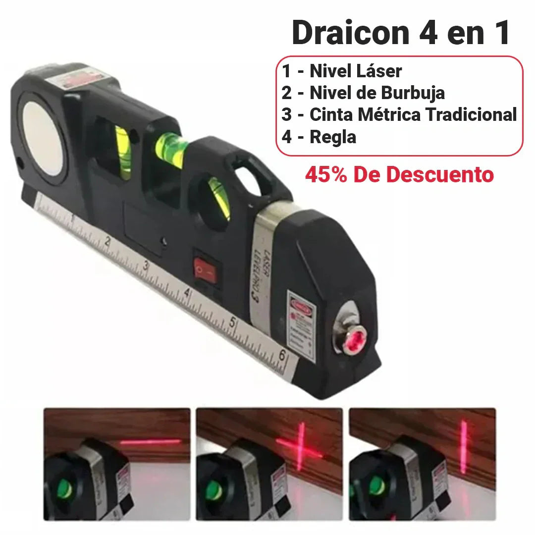 Nivel Láser Digital Draicon 4 en 1 - [Con 45% de Descuento]