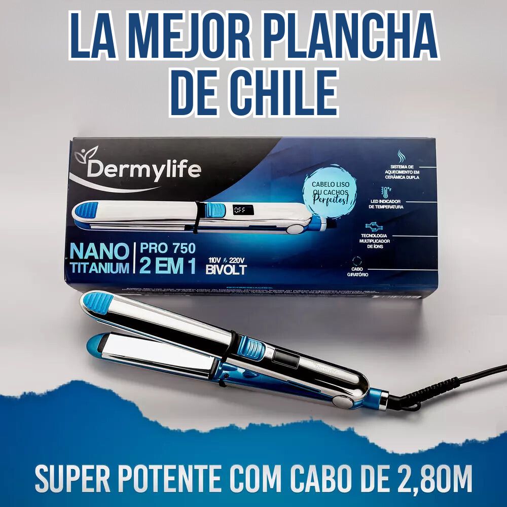 Plancha Nano Titanium Pro750 - Profesional - 2 en 1 -