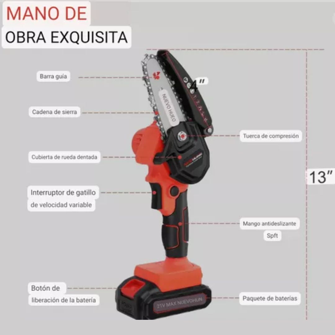 Mini Motosierra Inalambrica Recargable